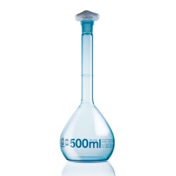 Колба мерная Brand BLAUBRAND с покрытием PURprotect 500 мл, класс А, светлое стекло, NS 19/26, с пробкой PP, с сертификатом партии
