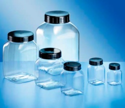 Контейнер Kautex широкогорлый 50 мл, PETG, квадратный, Ø 32 мм, прозрачный цвет, без крышки