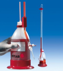 Бюретка по Шиллингу VITLAB, 50 мл, с термоустойчивой защитной пластиковой оболочкой, боросиликатное стекло