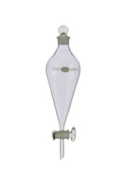 Воронка делительная грушевидная Kimble 125 мл, без градуировки, PTFE кран, с пробкой, стекло