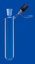 Пробирка круглодонная для азота Lenz 100 мл, муфта NS14/23, PTFE игольчатый кран, стекло