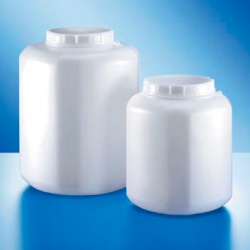 Контейнер Kautex широкогорлый 10000 мл, HDPE, многогранный, Ø 120 мм, естественный цвет, с винтовой крышкой