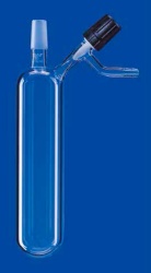 Пробирка круглодонная для азота Lenz 25 мл, керн NS14/23, PTFE игольчатый кран, стекло