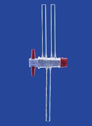 Кран двухходовой Lenz NS14,5, диаметр отверстия 2,5 мм капилляр, PTFE