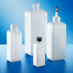 Бутыль Kautex узкогорлая 500 мл, HDPE, прямоугольная, Ø 25 мм, естественный цвет, без крышки